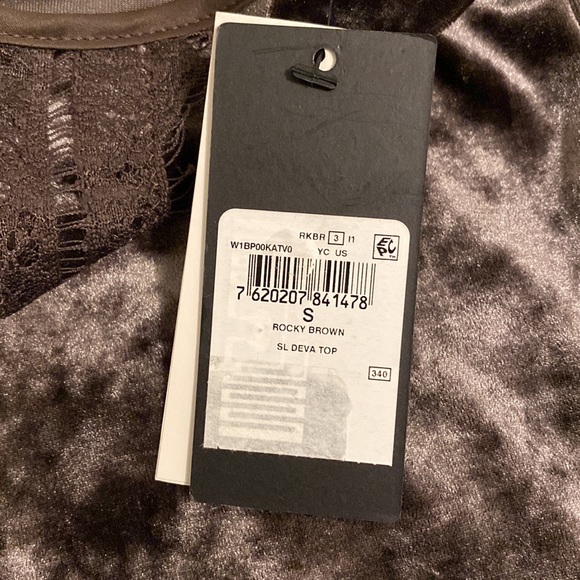 Guess (Black Label) Lace Trim Velvet Cami - Picture 5 of 5